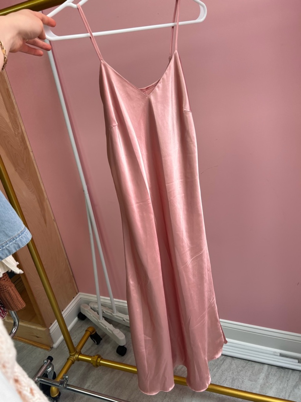 Satin Pink Slip Dress